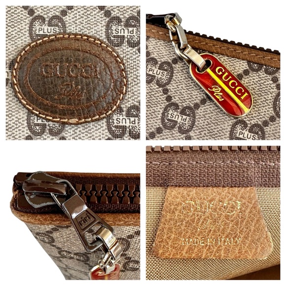 Authentic GUCCI Plus GG Monogram Tan Canvas & Leather Toiletry Clutch Bag Pouch - Picture 2 of 14